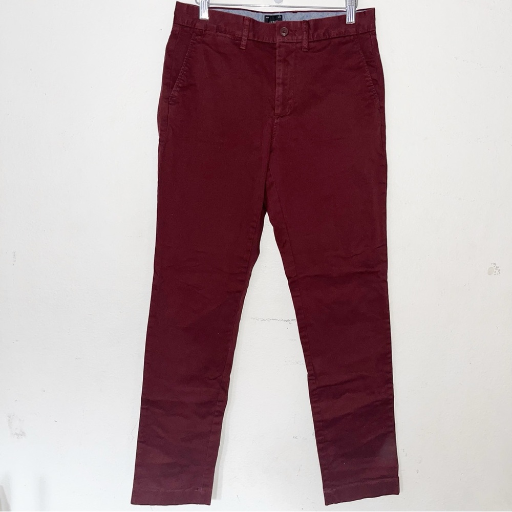 J.CREW 770 Straight Fit Stretch Maroon Chino Pants 29